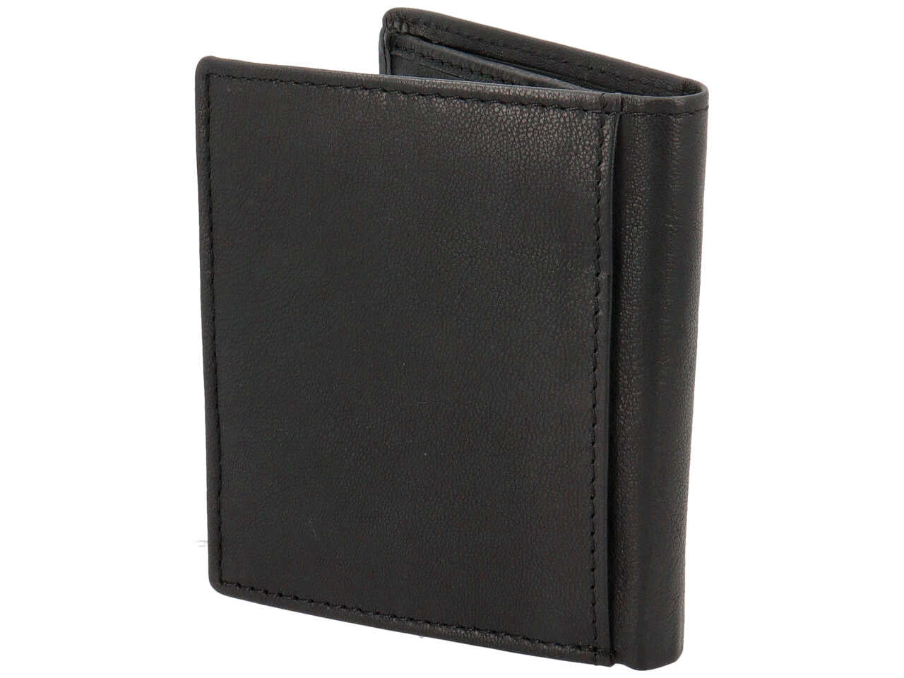 Portafoglio bifold verticale con portamonete tommy collection nero 100% pelle