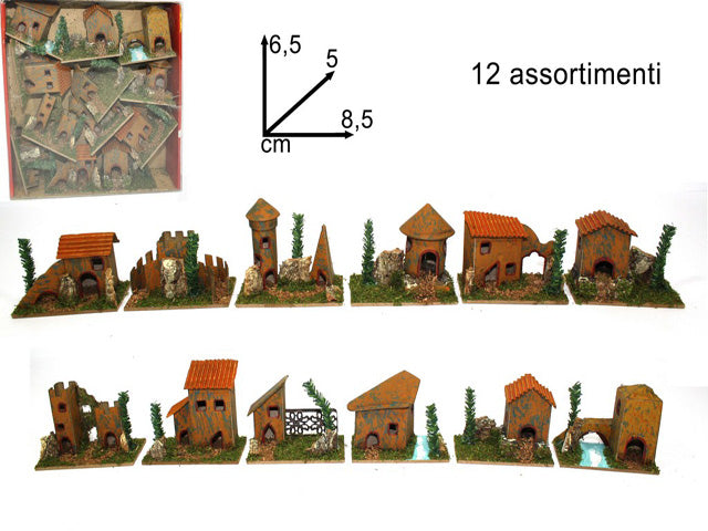 Scenario casolari per presepe 6,5x5x8,5cm