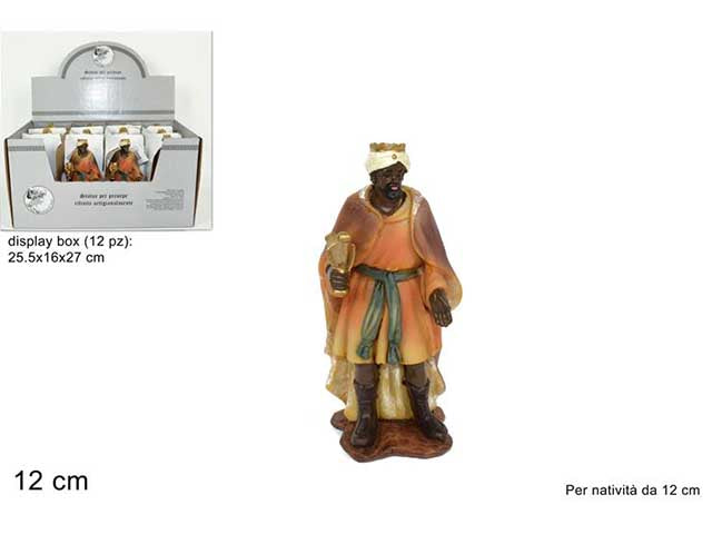 Baldassarre in resina 12cm per nativitÃ  da 12cm