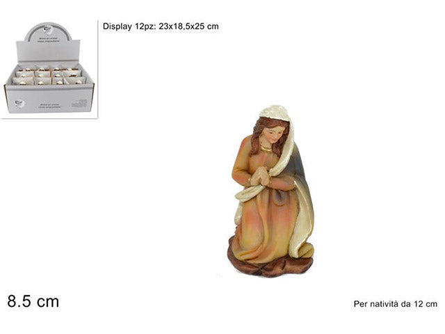 Madonna in resina 8,5cm per nativitÃ  da 12cm