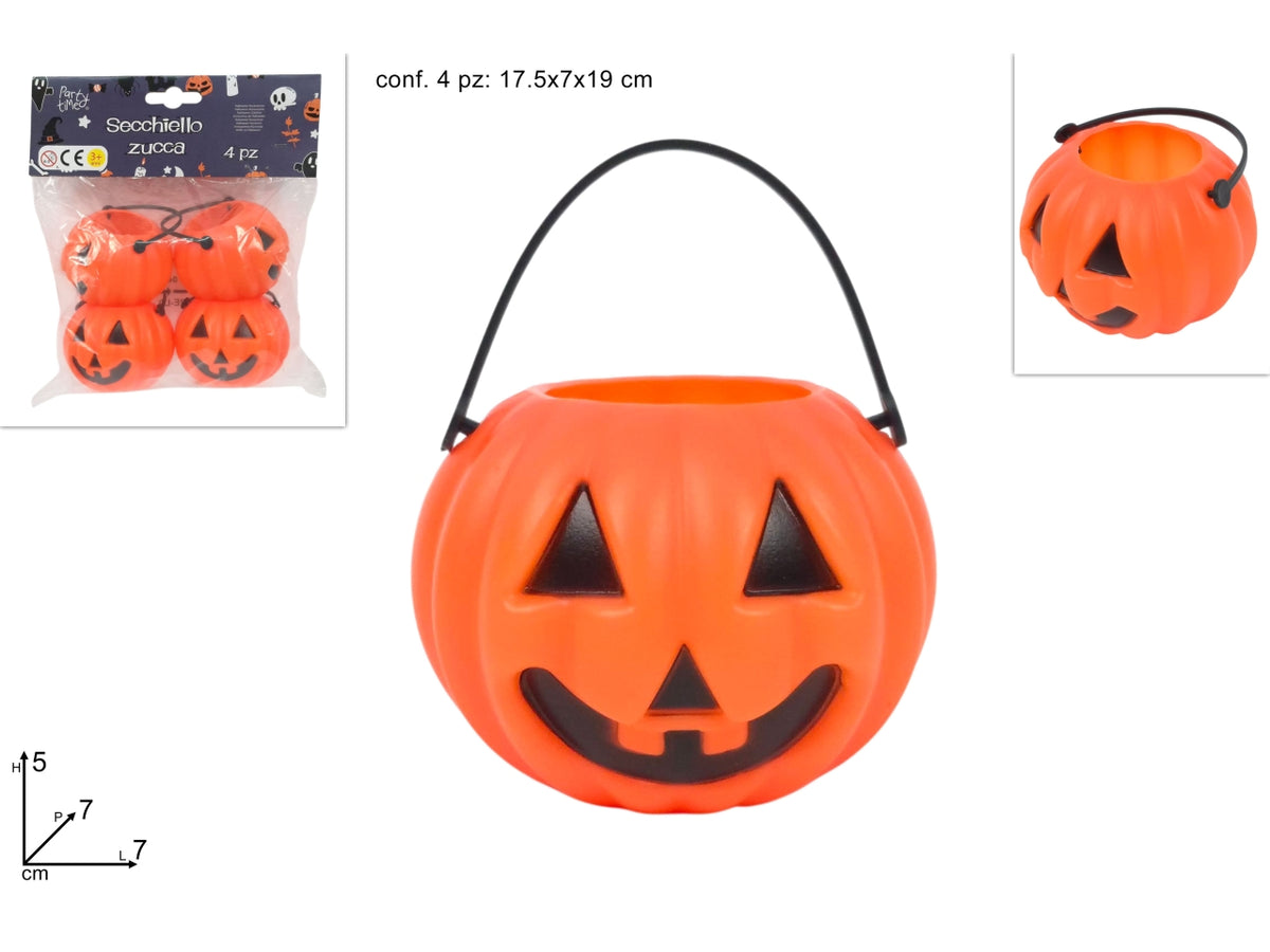 Secchiello zucca 7cm in confezione da 4 zucche