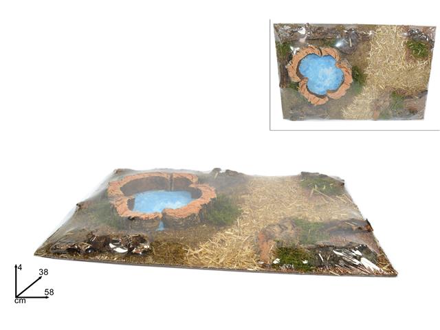 Superficie naturale per presepe con lago 58x38cm