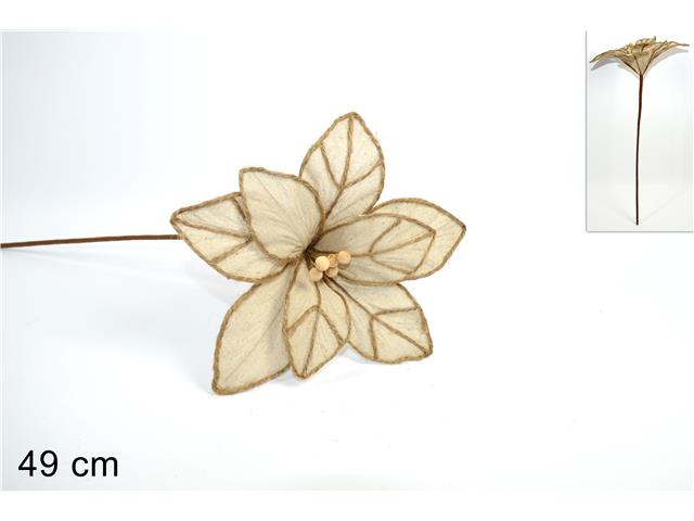 Stelo fiore canvas con bacche lu000413b