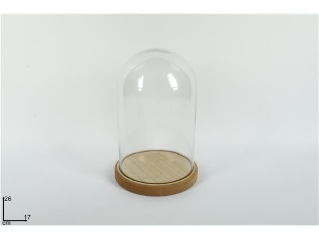 Base legno con campana vuota 17x26cm naturale