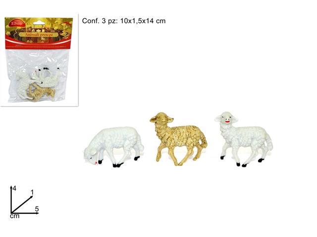 Pecore 5cm in confezione da 3 pezzi
