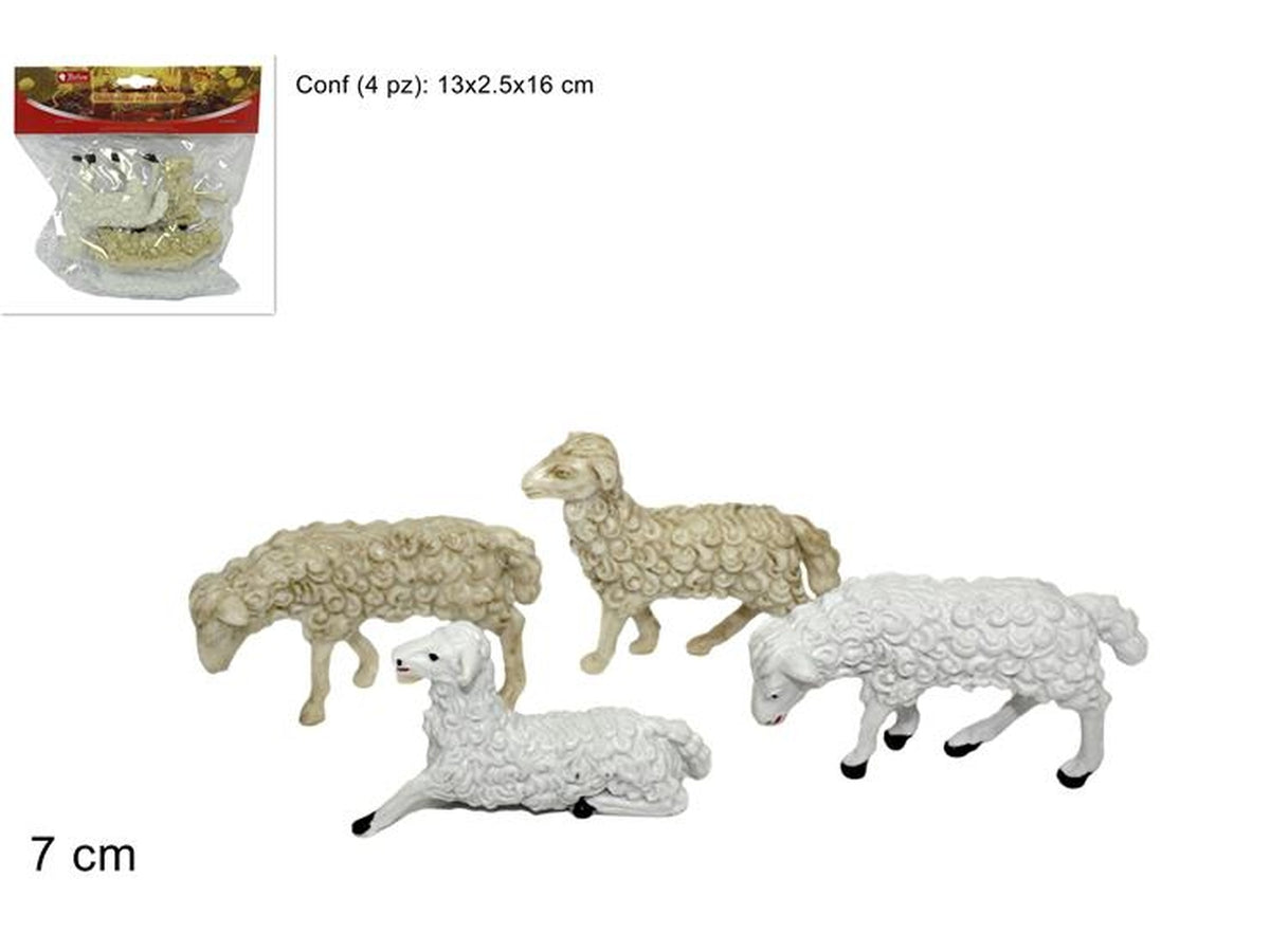 Pecore 7cm in confezione da 4 pezzi