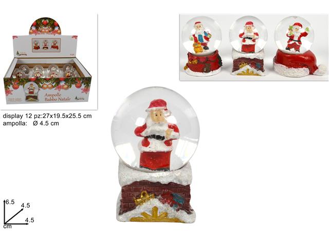Ampolla con babbo natale 4,5cm in 3 assortimenti