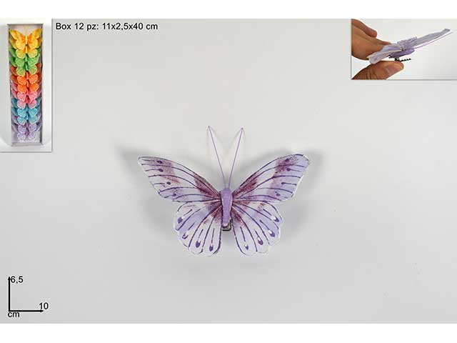 Farfalla con pinzetta colori assortiti