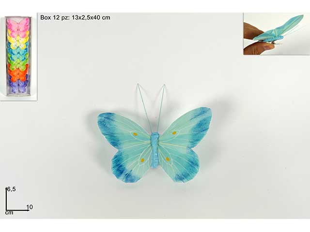 Farfalla con pinzetta colori assortiti