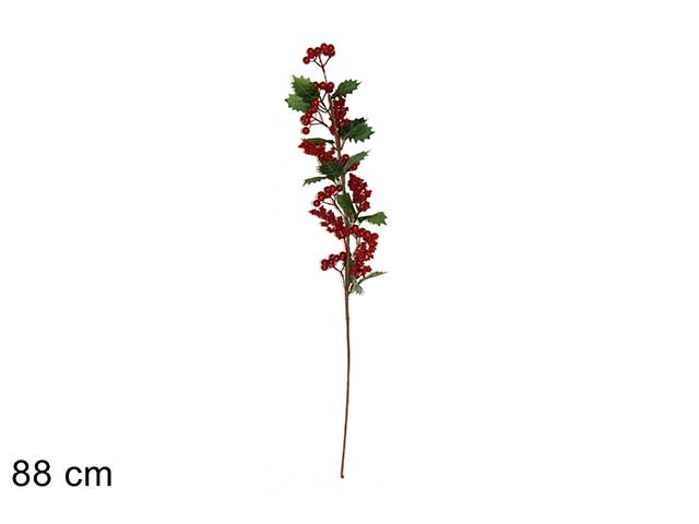 Stelo bacche 88cm rosso mo002456
