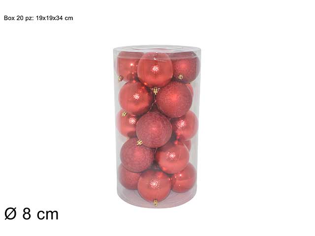 Sfera 8cm 20 pezzi rosso ca012153f