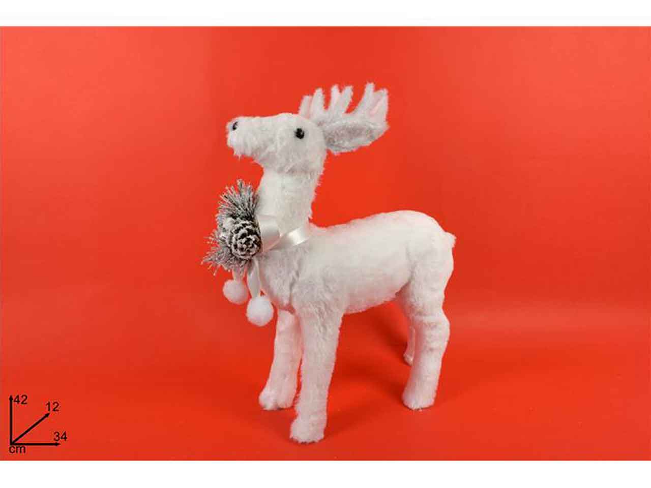 Renna pelliccia c/pigne 42cm ro010819