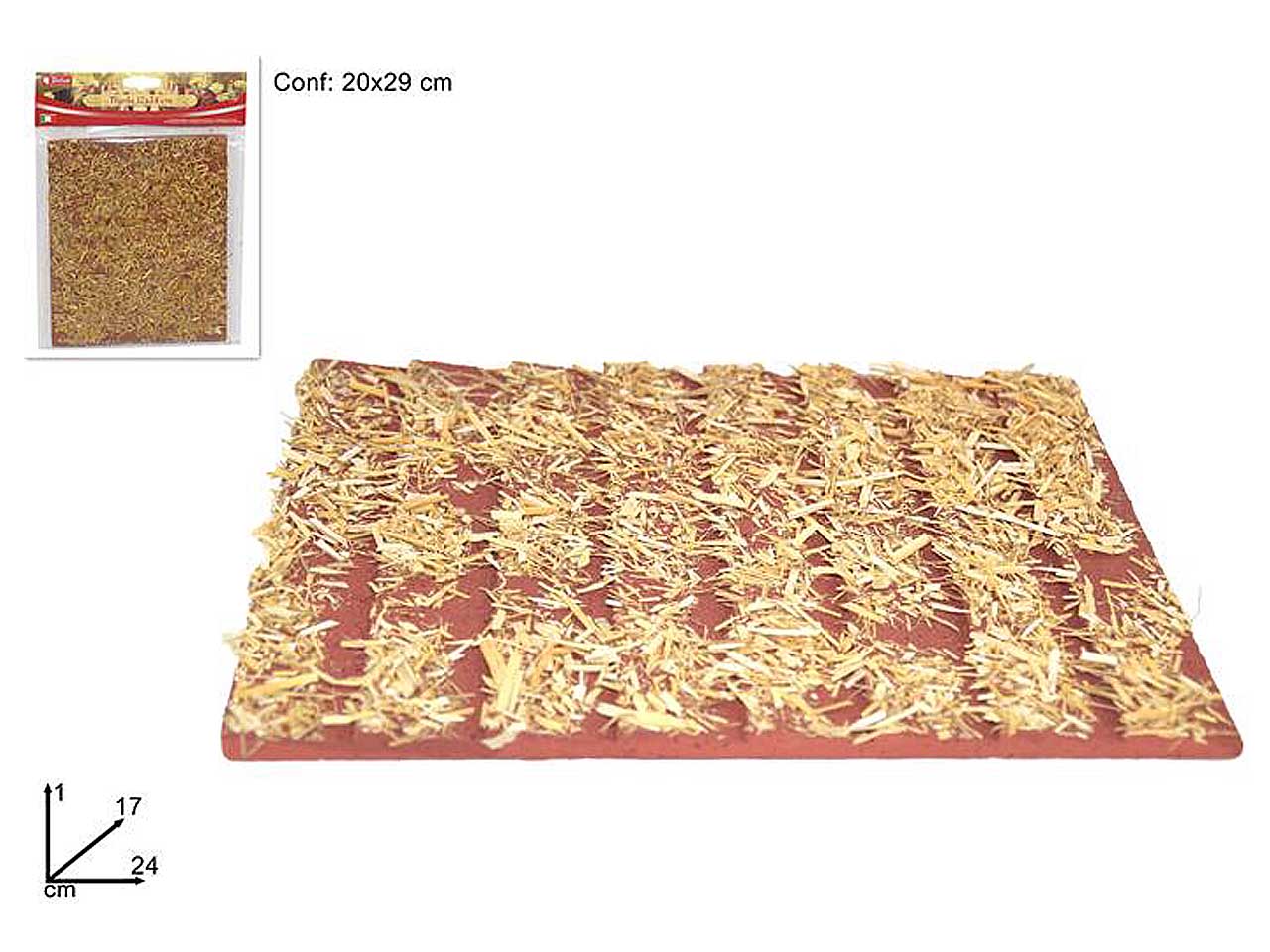 Accessorio per presepe, busta tegola 24x17con paglia gi009608