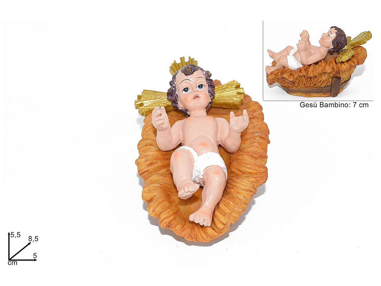 Gesu' bambino 7cm con culla ca010998d