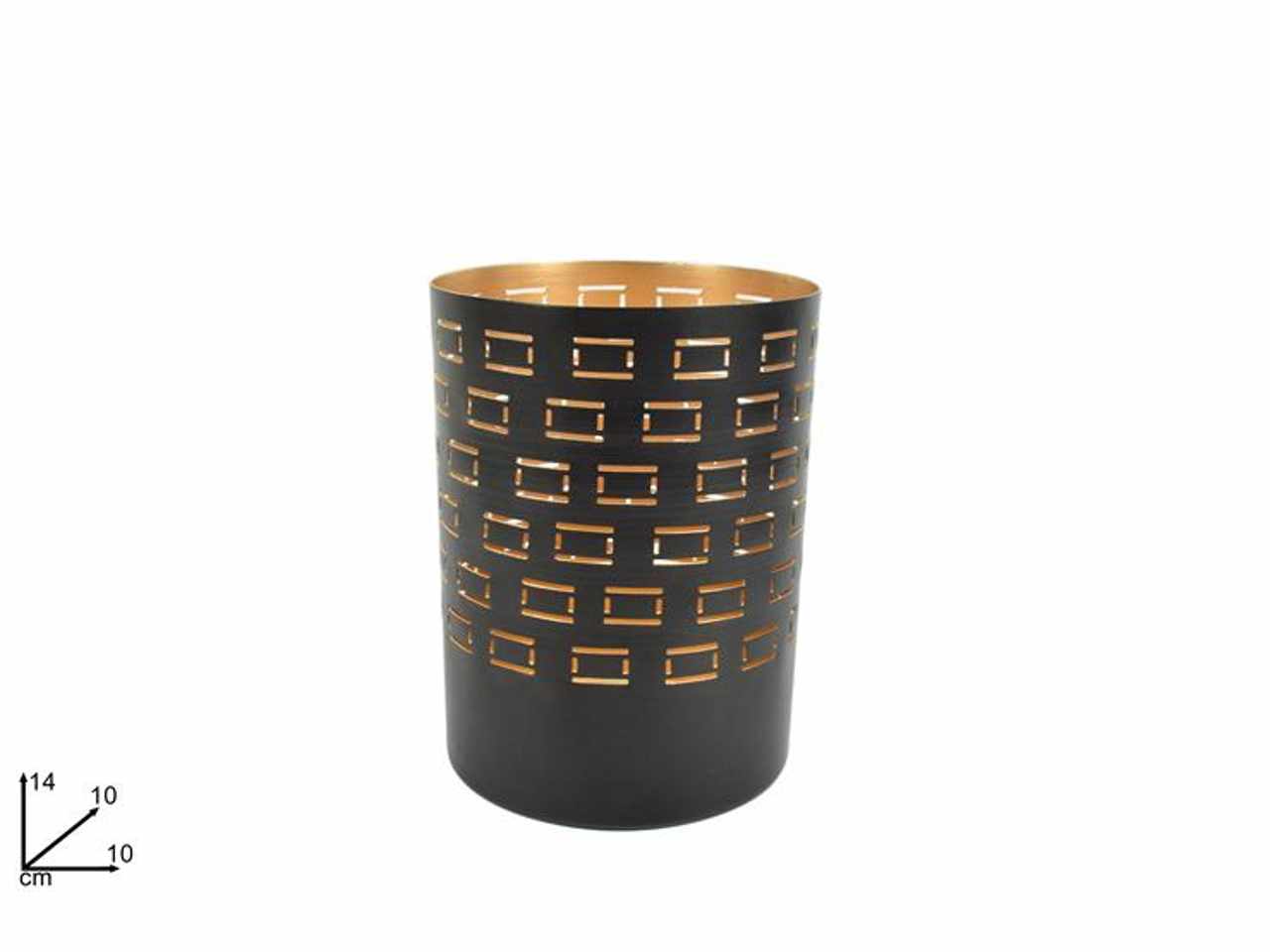 Portacandela 10x14 acciaio oro base nera