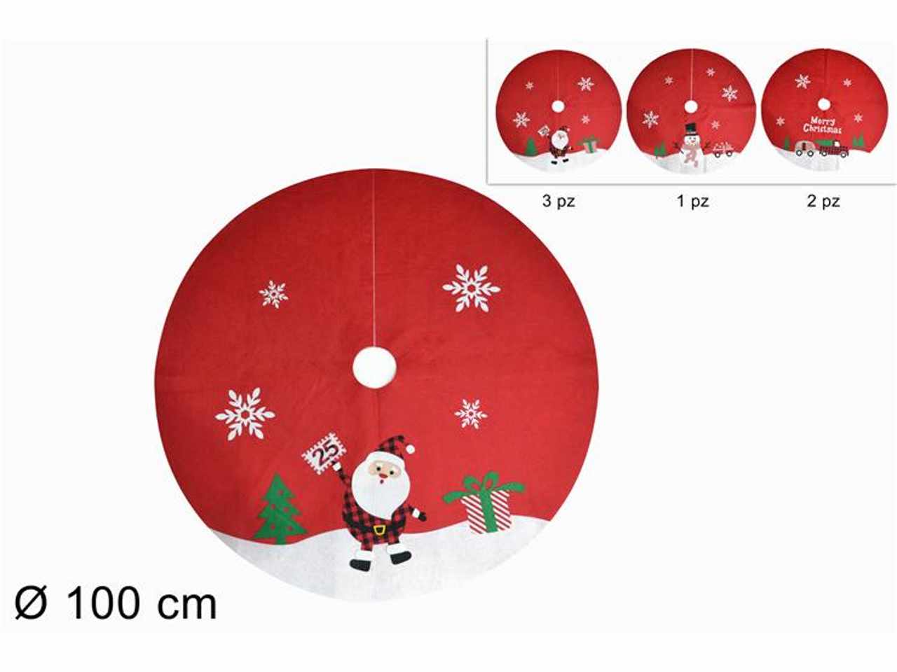 Copribase per albero 100cm in feltro in 3 assortimenti