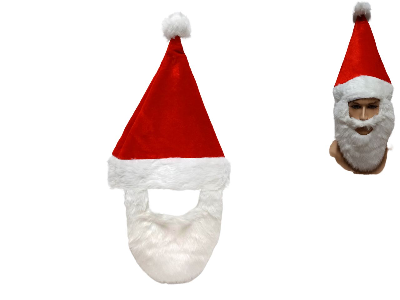 Cappello con barba di babbo natale