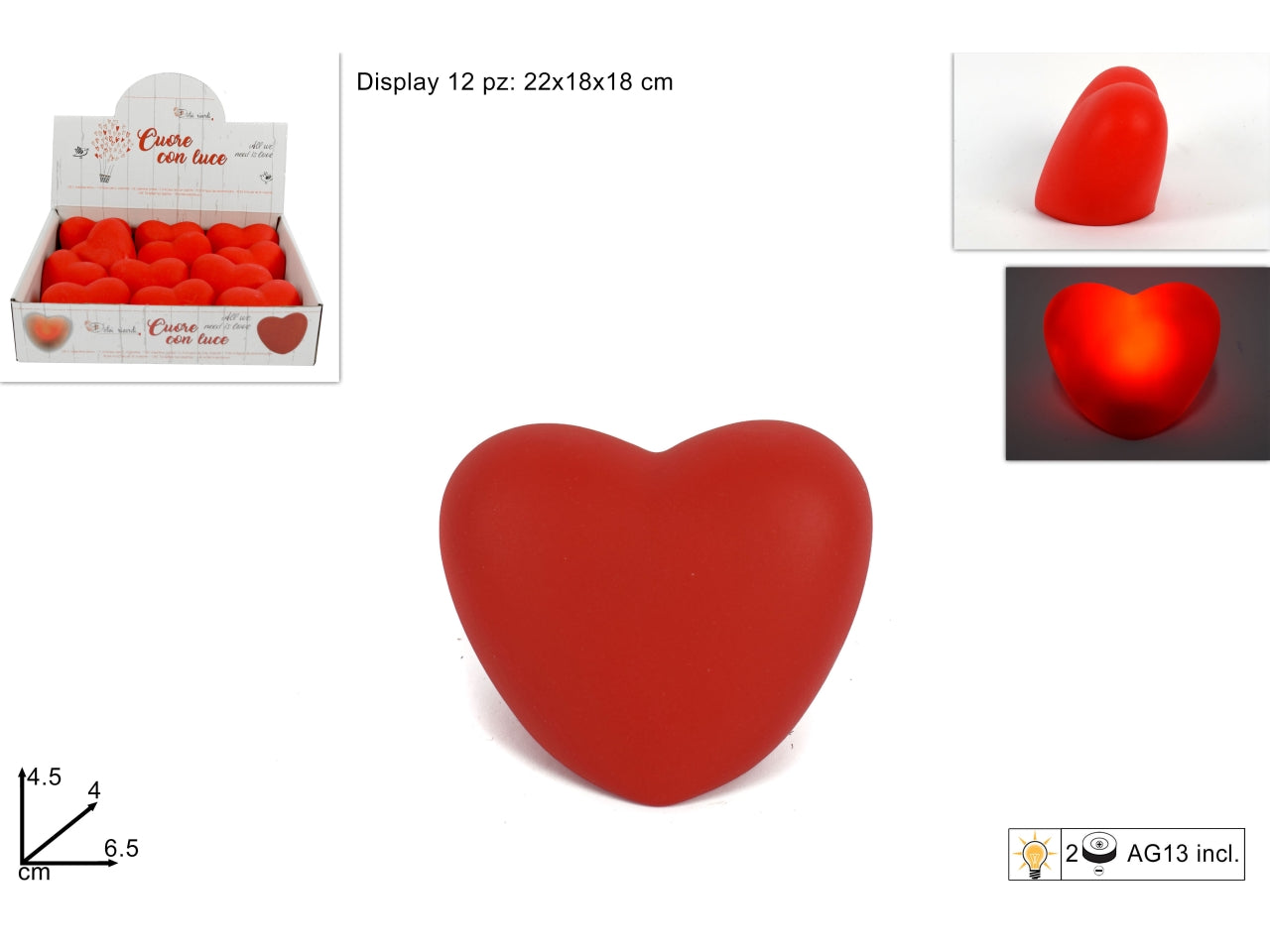 Cuore con luce display
