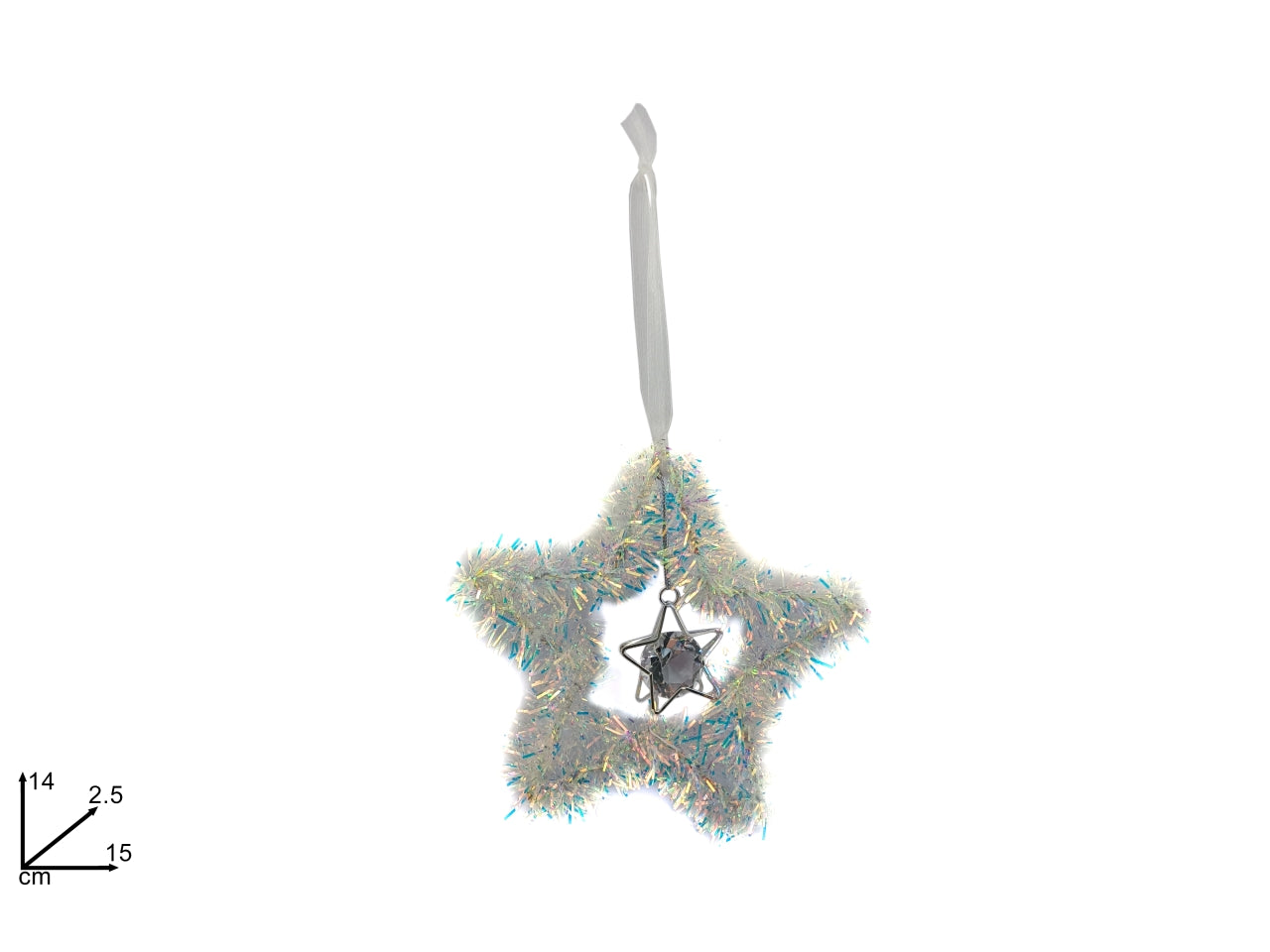 Pendente stella 14cm filo rainbow