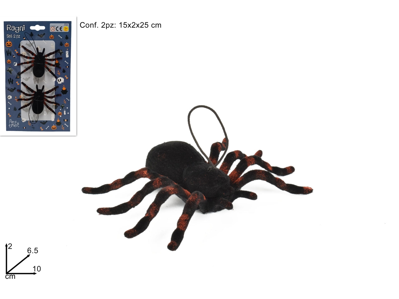 Ragni in plastica halloween il set contiene 2 ragni