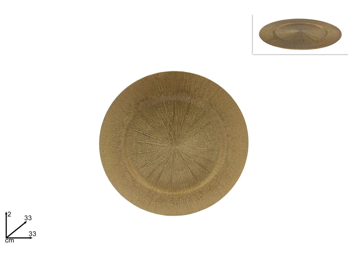 Sottopiatto rigato oro da 33cm