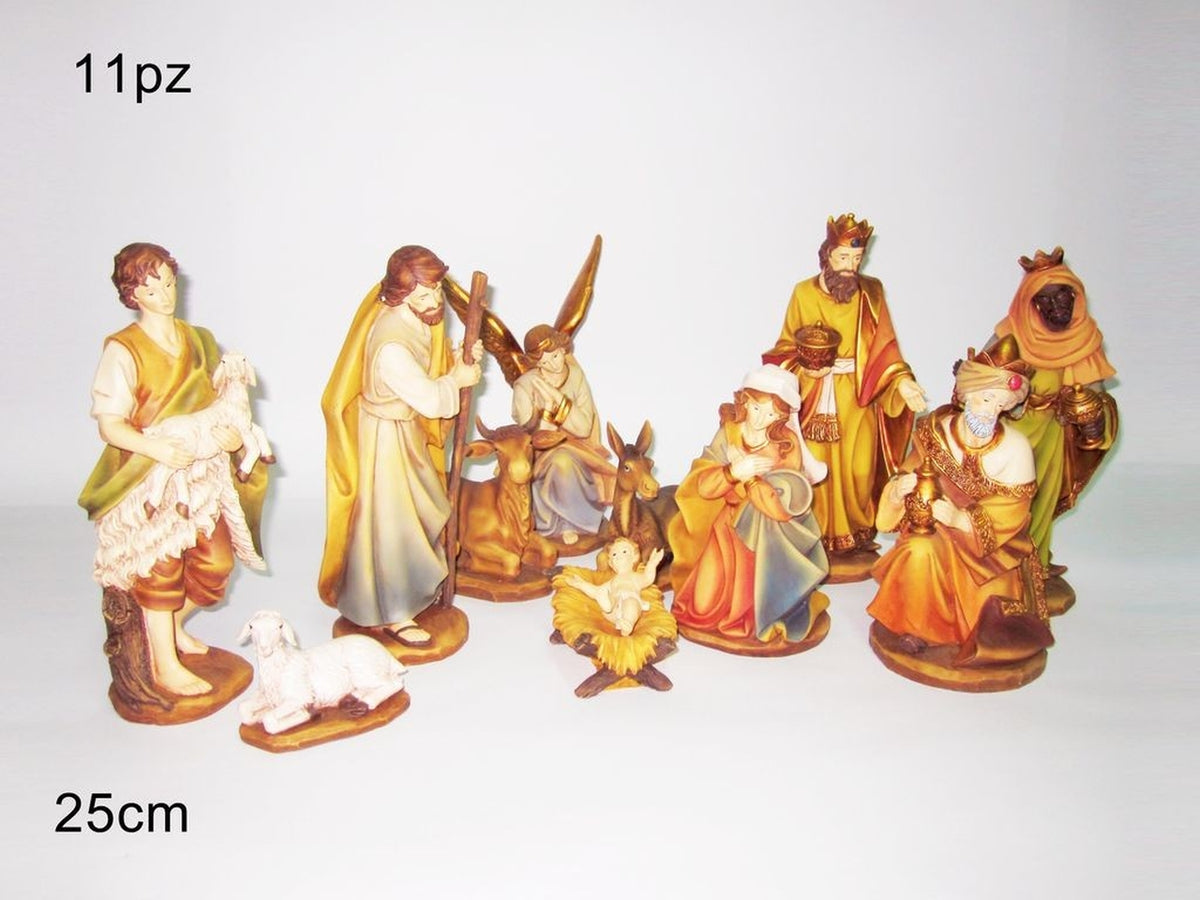 NativitÃ  in resina 25cm, set da 11 pezzi