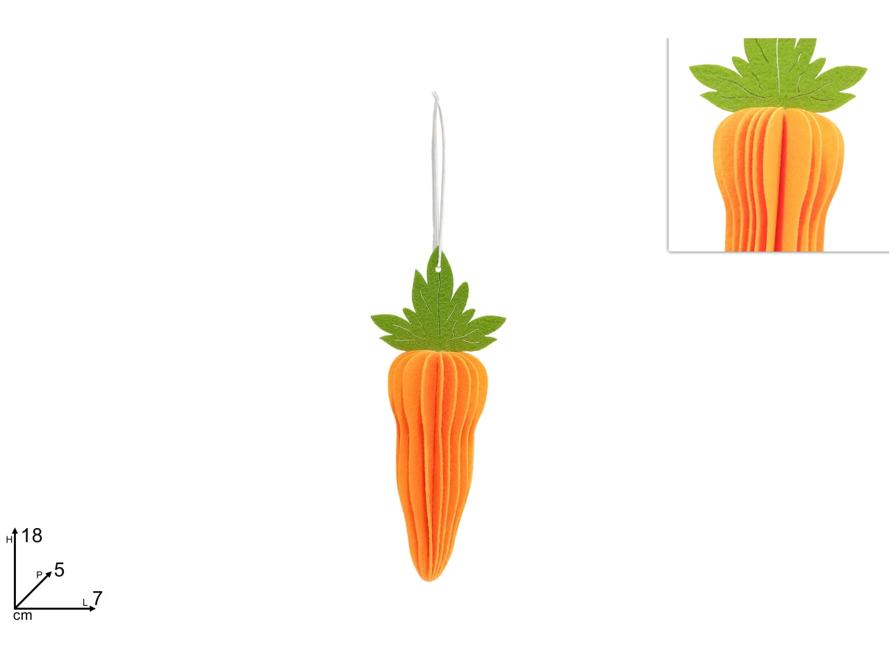 Appendino feltro carota 18cm