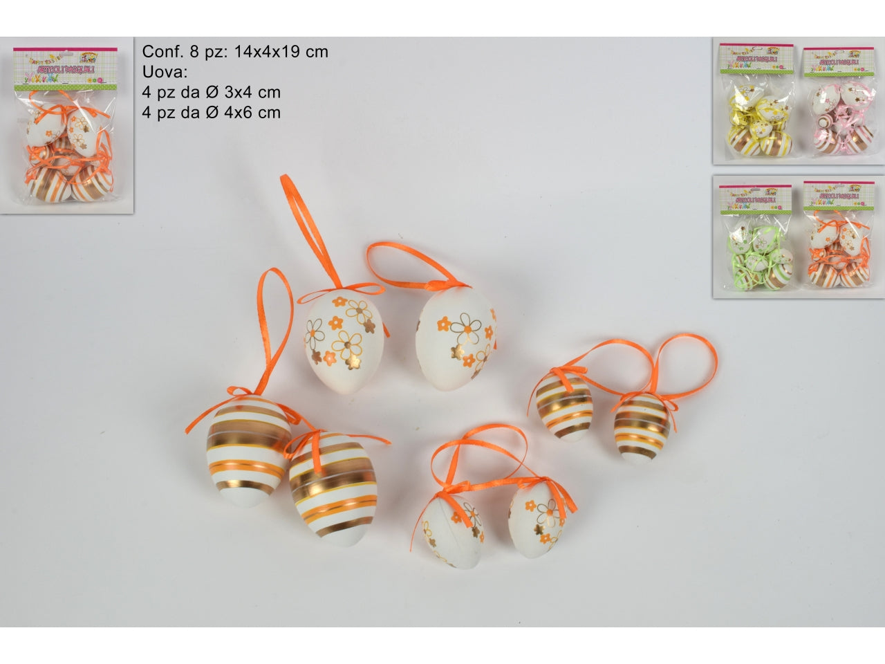 Appendino uova decorate set 8 uova assortite