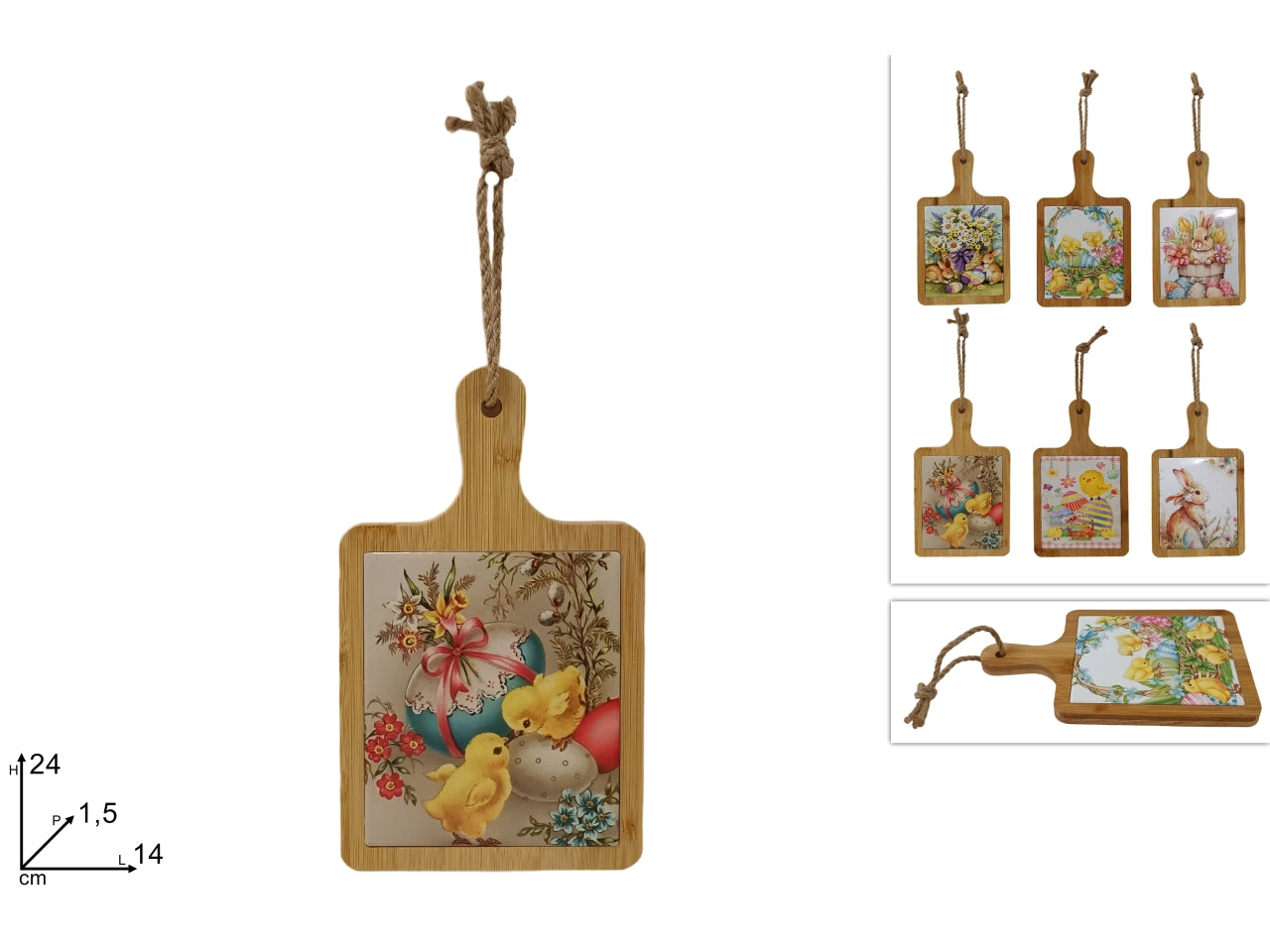 Tagliere legno e ceramica 24x14cm