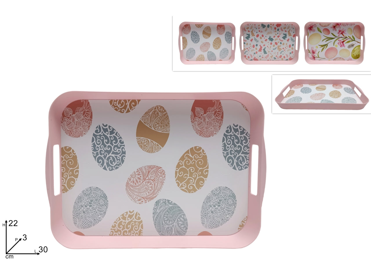 Vassoio plastica 30x22cm pasqua