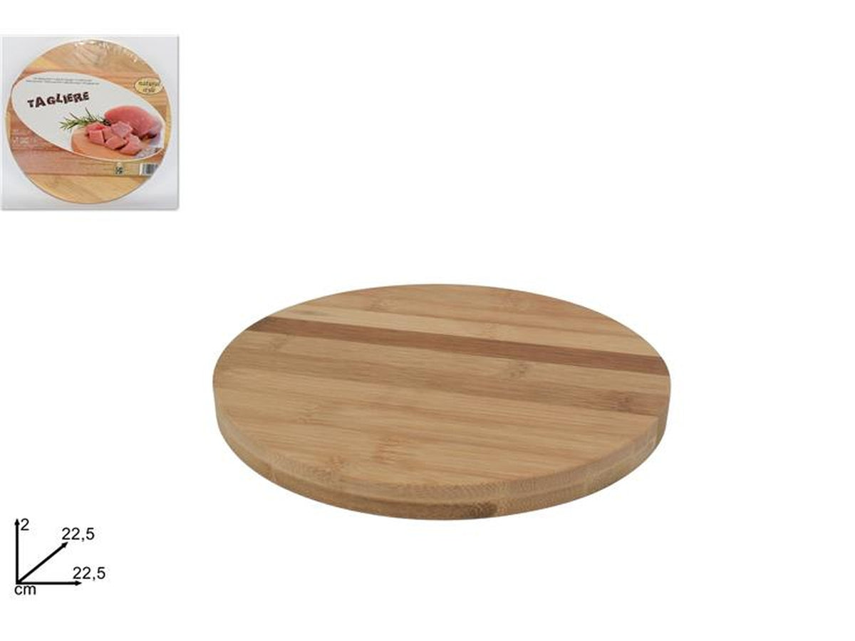 Tagliere tondo in bamboo misura 22,5cm