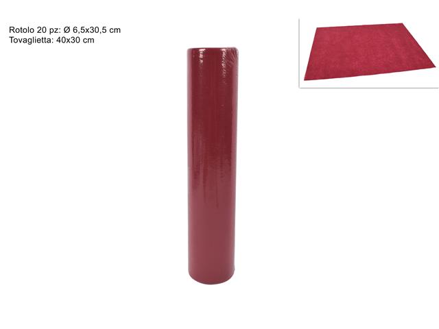 Tovagliette runner in tnt da 20 strappi 30x40cm bordeaux