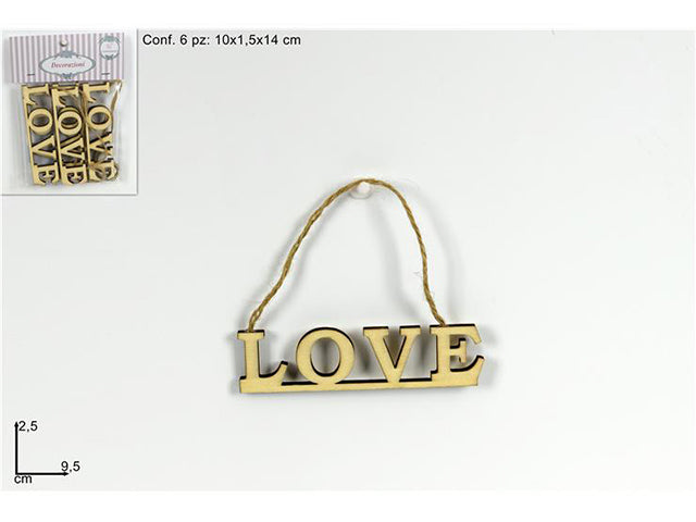 App.legno scritta love 6 pezzi mo000527a