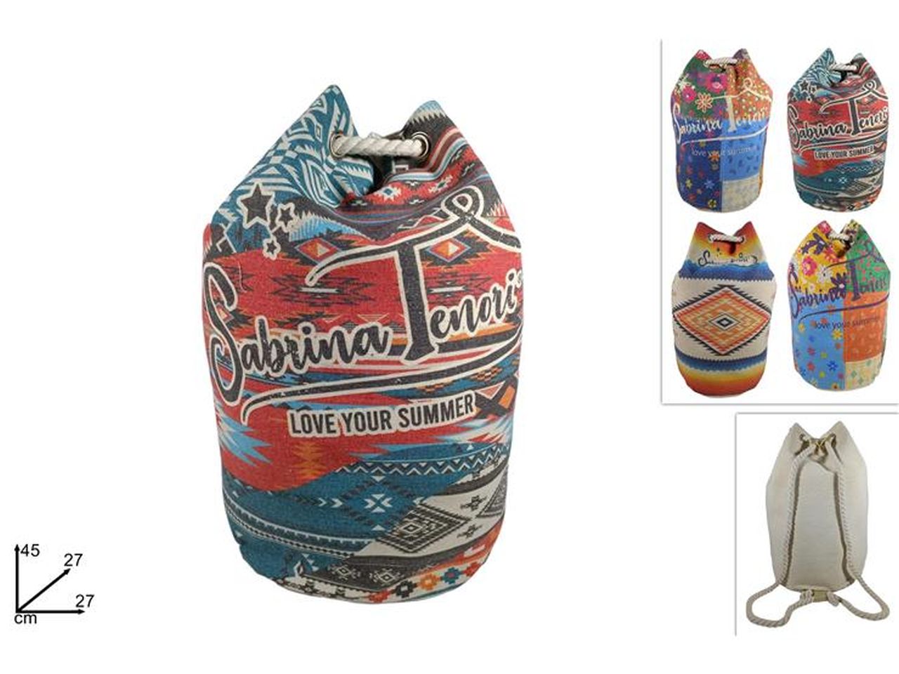 Sacca mare con manici in corda love your summer