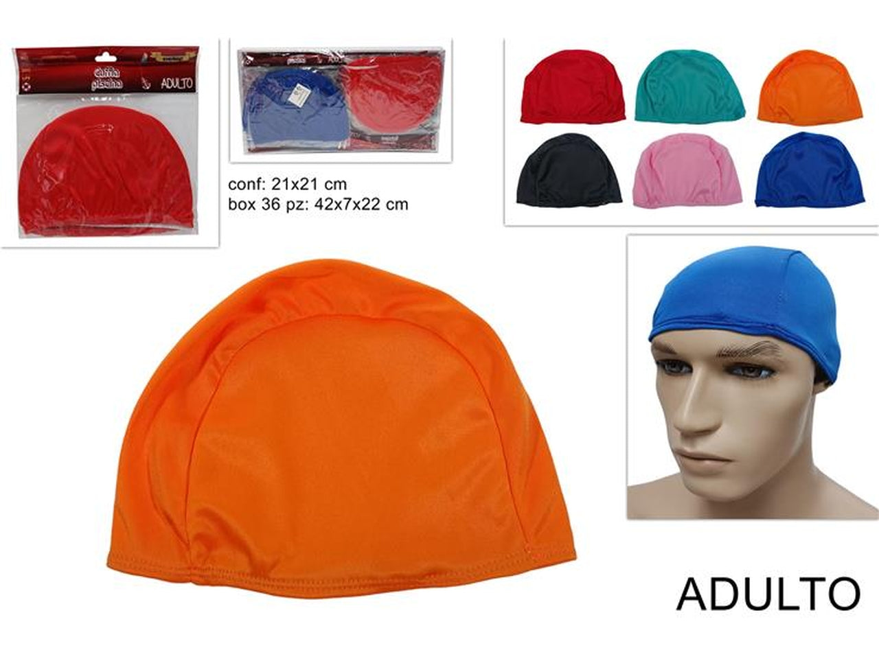 Cuffia piscina da adulto 6 assortite