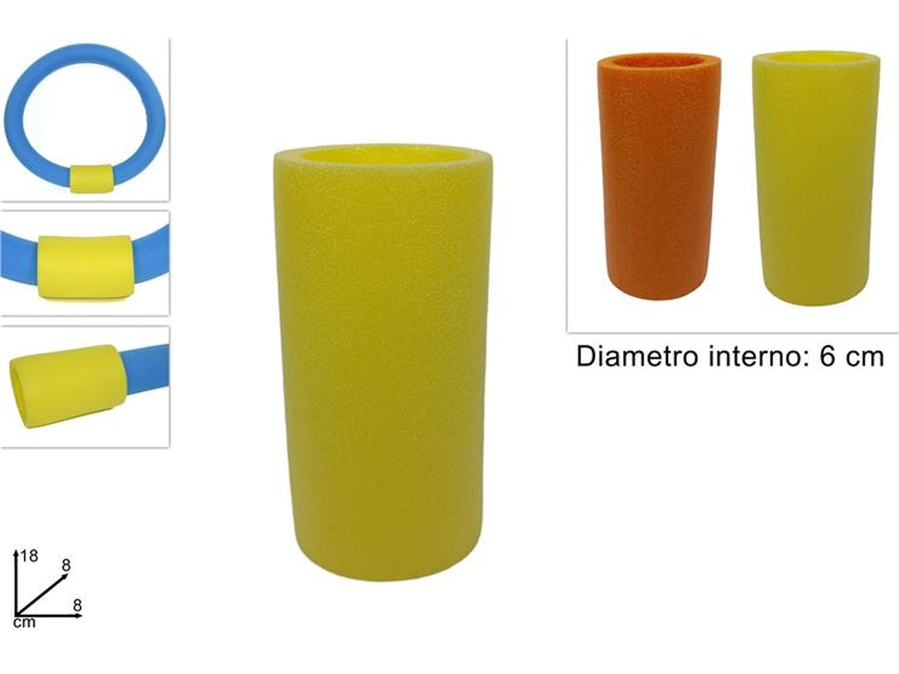 Raccordo tubo spugna 18cm 2 assortiti