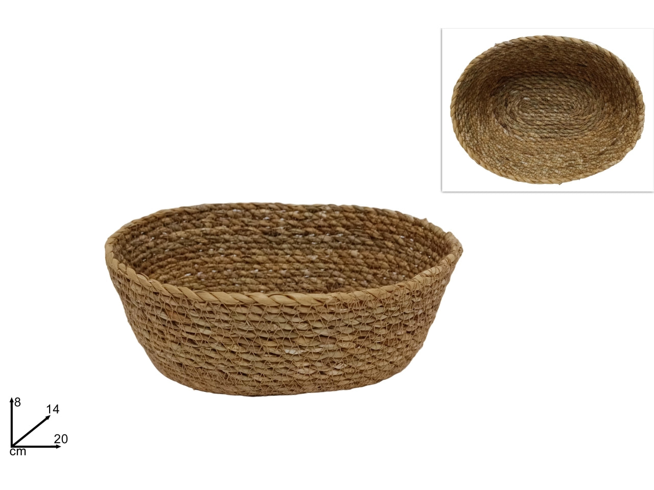 Cestino in vimini ovale 20x14x8cm