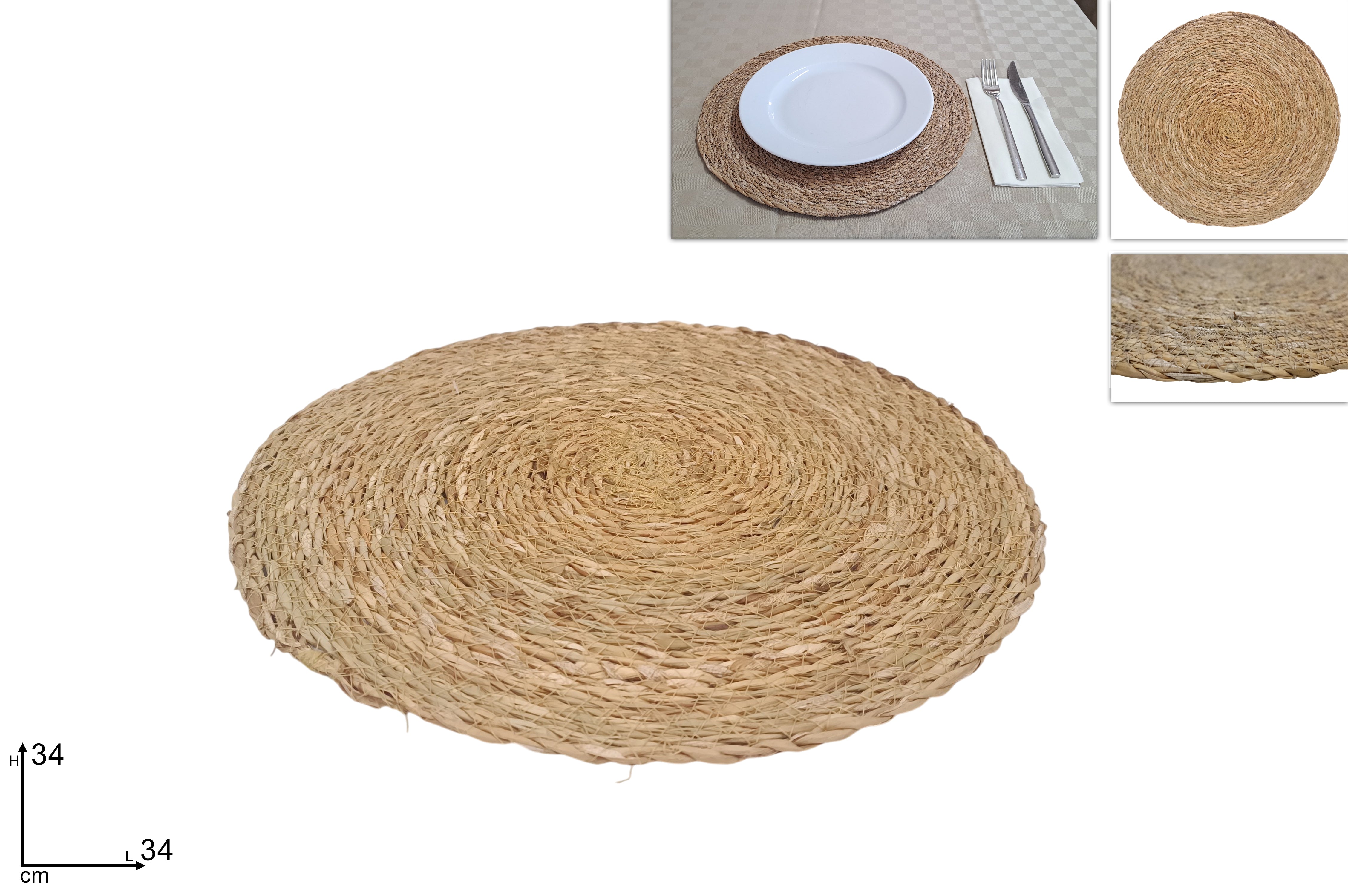 Tovaglietta in corda tonda 34cm naturale