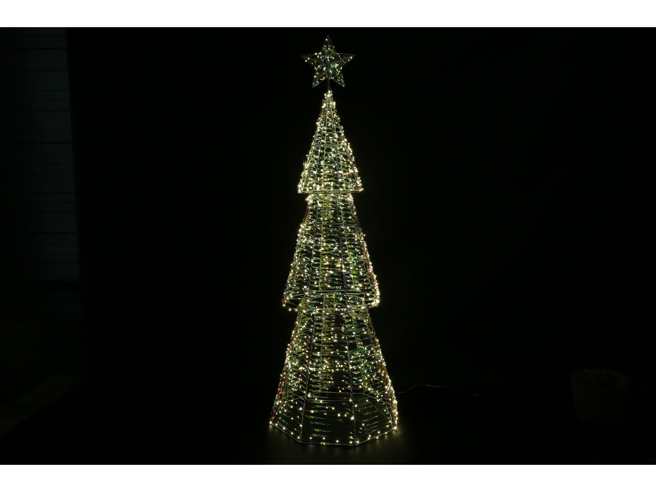 Albero di natale 53x58x180cm con led magic trasparente