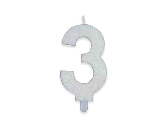 Candelina numerale glitter n3 73873