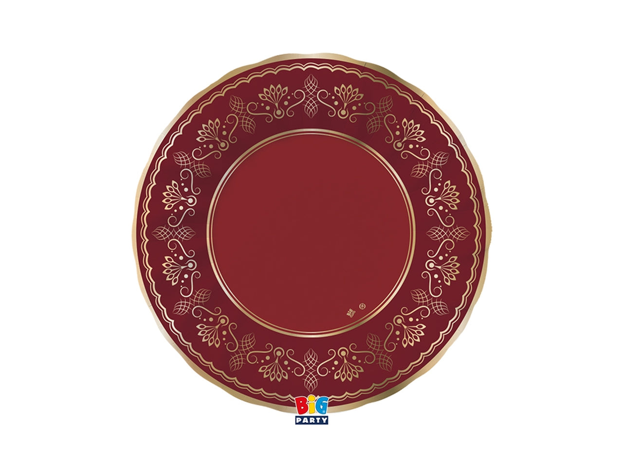 6 piatti fondi 24cm royal red gold