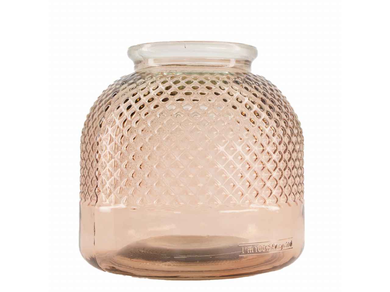 Vaso vetro 24x24cm rosa
