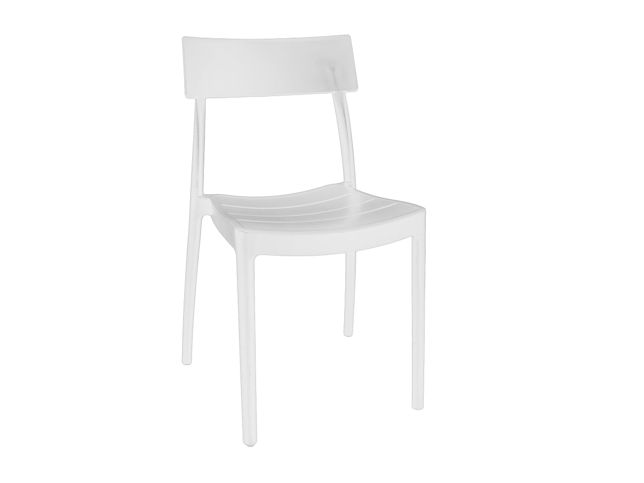 Sedia interno/esterno in plastica bianca roma bistrot, impilabile, 80x49x49 cm Made in Italy - Opera $