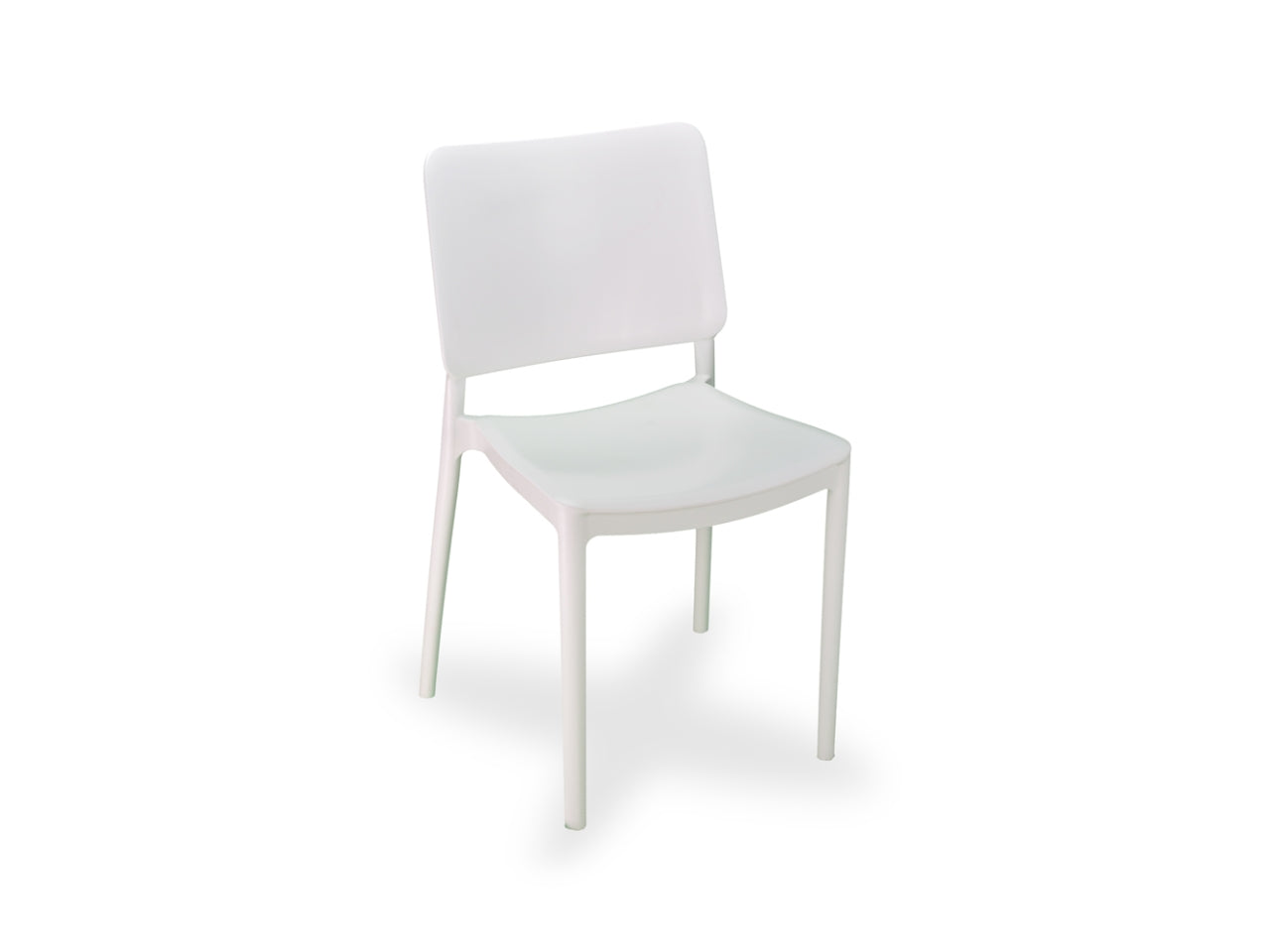 Sedia da esterno bianca in plastica impilabile rimini bistrot, Made in Italy, 80x49x49 cm - Pas $