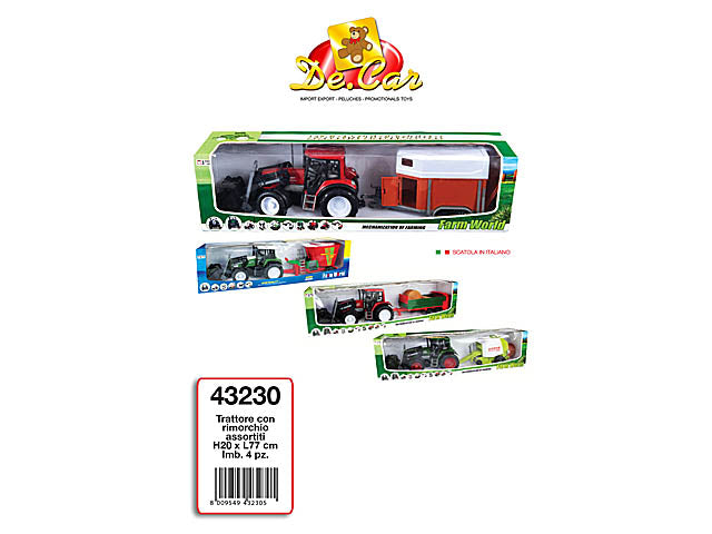Trattore c/rimorchio 77x20cm 43230