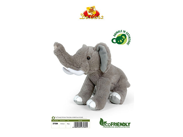 Peluche elefante seduto 30cm linea eco friendly