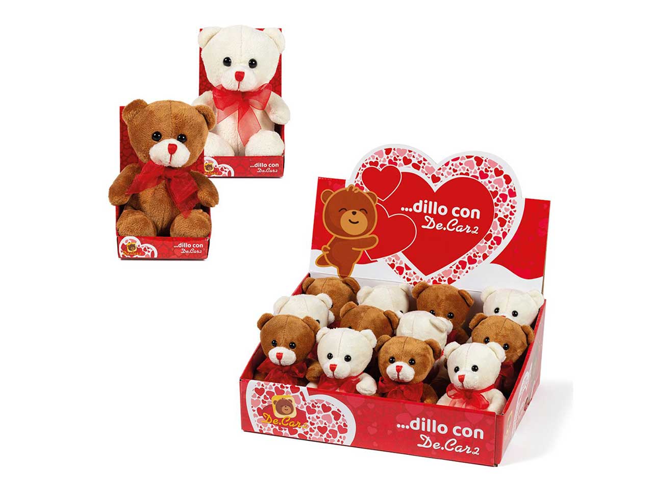 Peluche orso 12cm in tronetto
