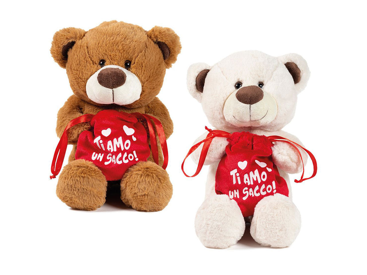 Peluche orso 25cm con sacchetto ti amo
