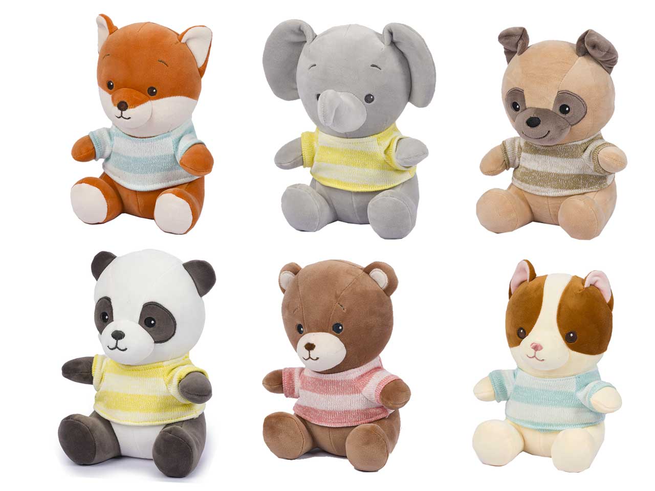 Peluche animale supersoft 22cm con t-shirt - disponibile in 6 assortimenti