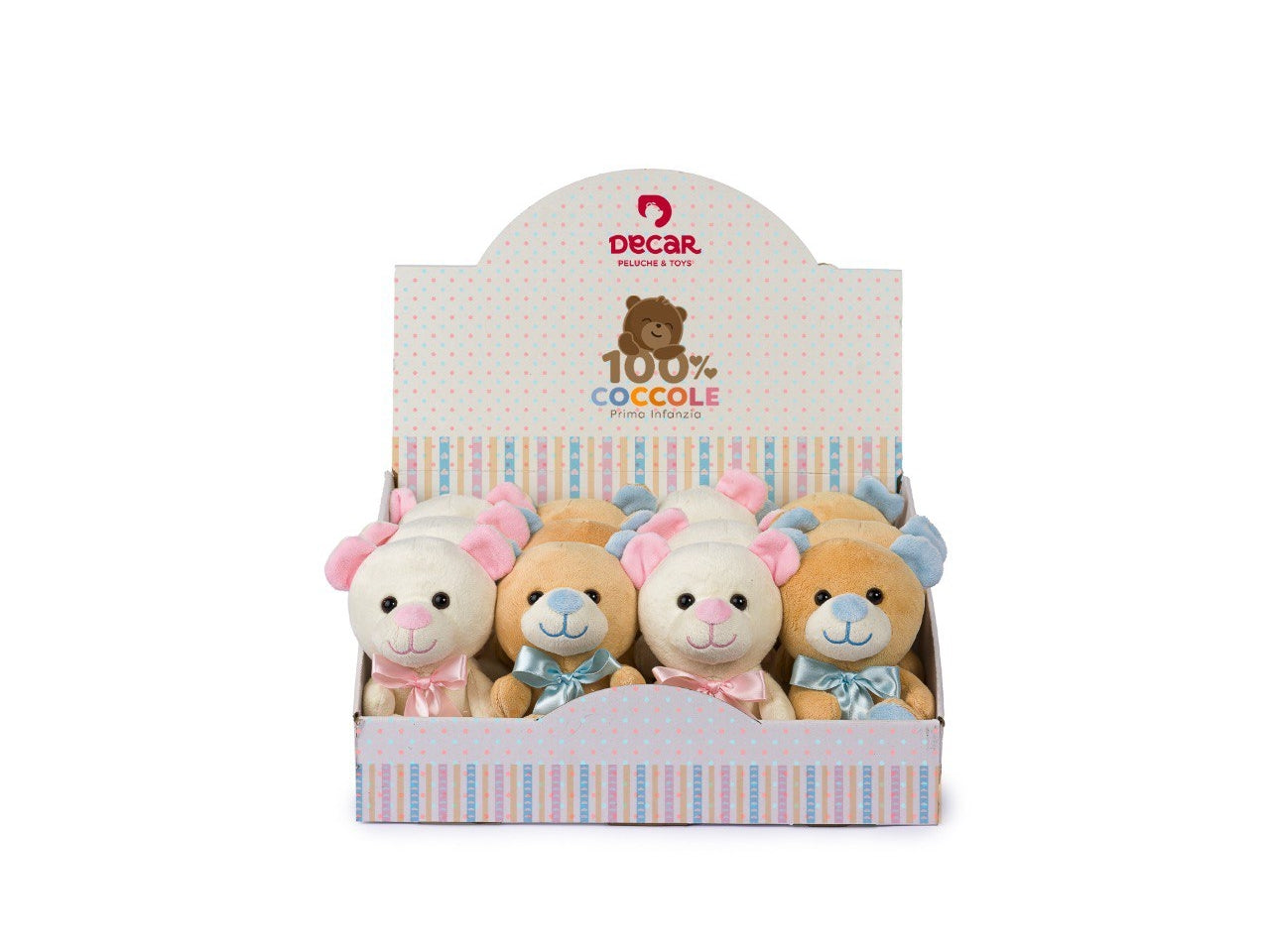 Peluche  Orsetto H16Cm Dettgli Rosa Azzurro Assortiti